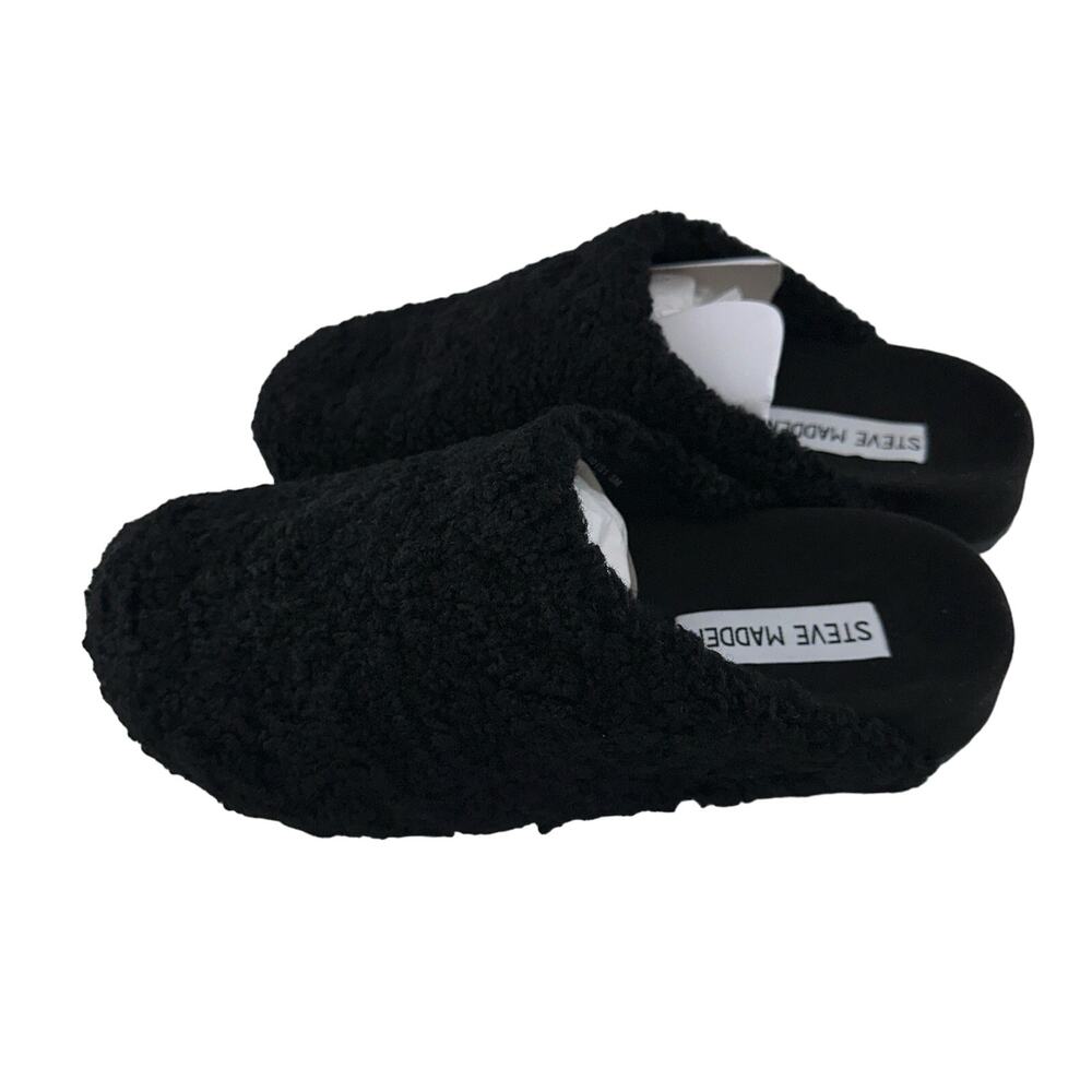 Steve Madden Vessel Plush Black Clog Slip On Size 5 NWOB